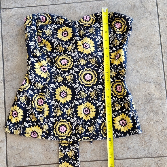 Free People Black Floral Strapless Top - Picture 7 of 10